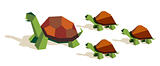 Origami tortoise family