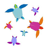 Multicolored origami turtle group