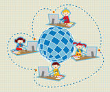 Global social school network communication