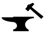 Anvil and mallet silhouette