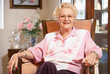 Senior woman relaxing in chair