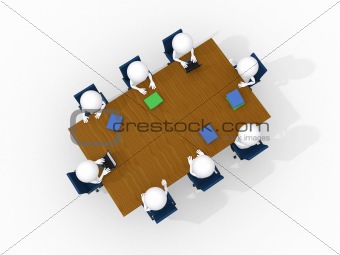 3d man, business meeting, isolated on white