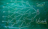 drawing social network diagram on the blackboard