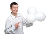 Man with balloons