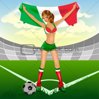 Italy girl soccer fan