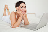 Charming woman using a laptop