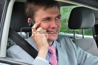 Businessman and mobile phone