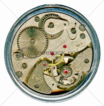 watchwork  mechanism of  clock