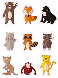 cartoon wildlife animal icons set