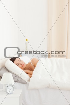 Portrait of a cute woman sleeping