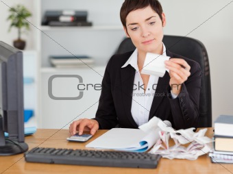 Professional office worker doing accountancy