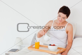 Woman having her breakfast