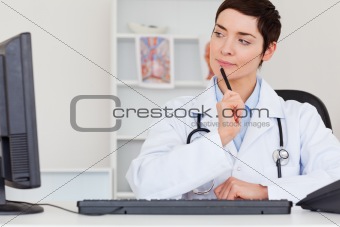 Thoughtful female doctor