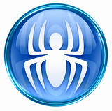 Virus icon blue, isolated on white background. 
