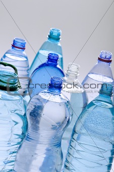 opened bottles filled with water