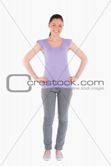 Beautiful woman posing while standing