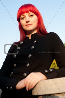 Attractive young girl with red hair