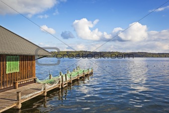 lake and hut