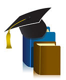 graduation cap and book. education concept illustration
