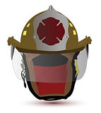 fireman helmet illustration design over a white background