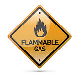 Flammable Gas Hazard Warning Sign illustration design