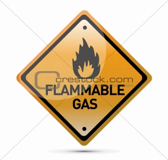 Flammable Gas Hazard Warning Sign illustration design
