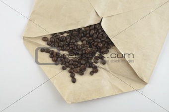 coffee beans in envelope