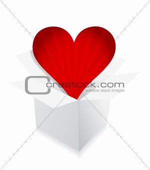 love box heart concept illustration design over white