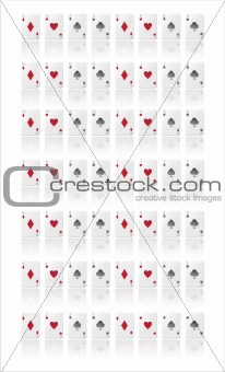 playing cards isolated on white