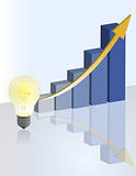 idea light bulb Business graph with world background.