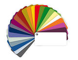 Illustration of a color guide with shades over white