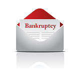 bankruptcy notice letter and envelope over a white background