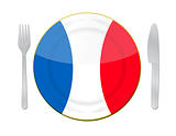 french  food illustration concept design over white
