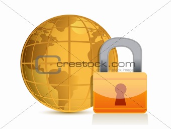 Global security concept illustration design isolated over a white background