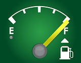 detailed gas gauge illustration design isolated on a dark green background