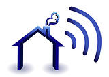 Home wireless connection illustration isolated over white