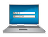 Monitor. laptop computer security illustration design