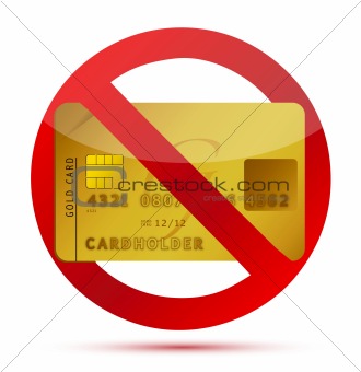 No credit or credit cards not allowed illustration design