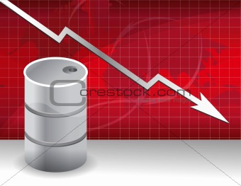 oil prices falling down concept illustration
