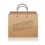organic product brown paper bag illustration