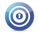 blue key target illustration design on a white background