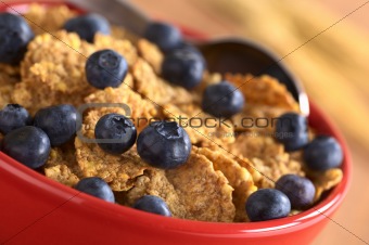 Wholewheat Flakes with Fresh Blueberries