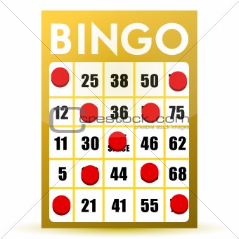 winner yellow bingo card illustration isolated over a white background