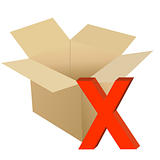 Cardboard with x mark illustration design isolated over a white background