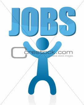 carrying job text illustration design isolated over a white background