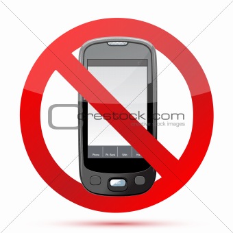 No cell phone sign illustration design isolated over a white background