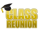 class reunion Graduation cap isolated on white background.