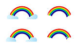 four different rainbow options to choose from. Illustration design.