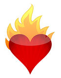 Heart on fire illustration design isolated over a white background