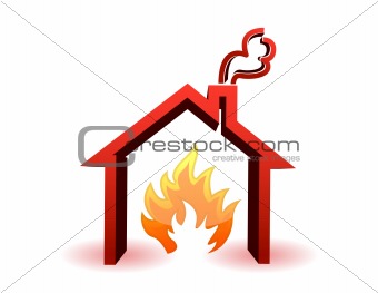burning house illustration design isolated over a white background